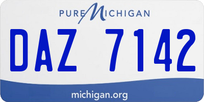MI license plate DAZ7142