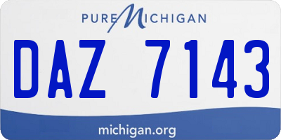 MI license plate DAZ7143