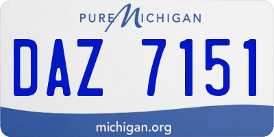 MI license plate DAZ7151