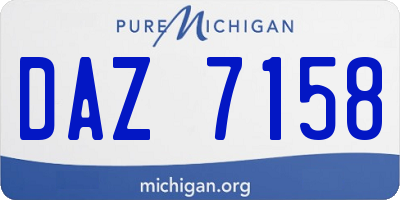 MI license plate DAZ7158
