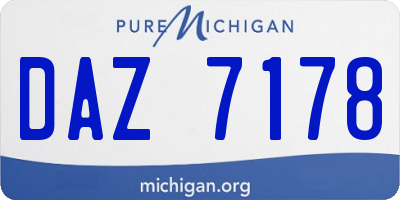 MI license plate DAZ7178