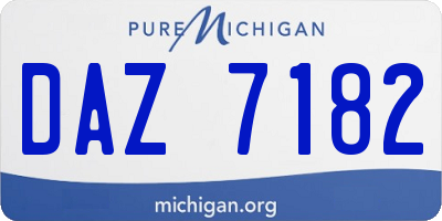 MI license plate DAZ7182