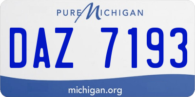 MI license plate DAZ7193