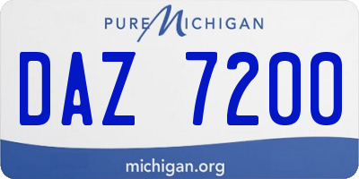 MI license plate DAZ7200
