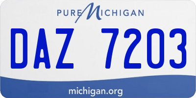 MI license plate DAZ7203