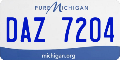 MI license plate DAZ7204