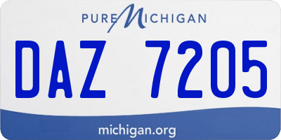 MI license plate DAZ7205