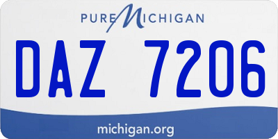 MI license plate DAZ7206