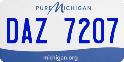 MI license plate DAZ7207