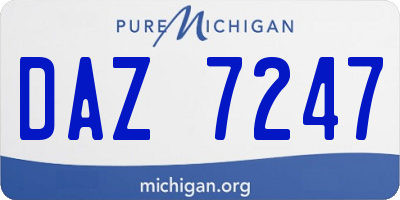 MI license plate DAZ7247