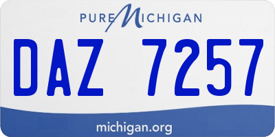 MI license plate DAZ7257