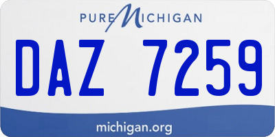 MI license plate DAZ7259