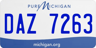 MI license plate DAZ7263