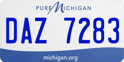 MI license plate DAZ7283