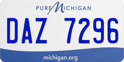 MI license plate DAZ7296