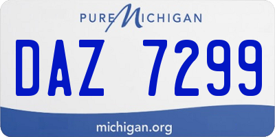 MI license plate DAZ7299