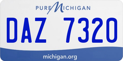 MI license plate DAZ7320
