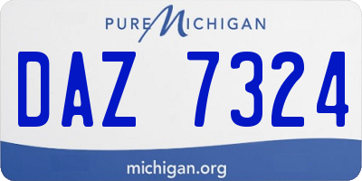 MI license plate DAZ7324
