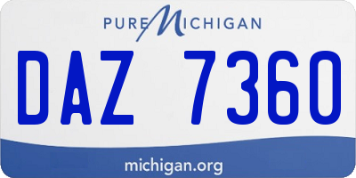 MI license plate DAZ7360