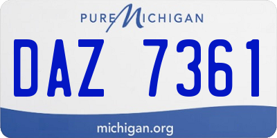 MI license plate DAZ7361