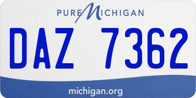 MI license plate DAZ7362