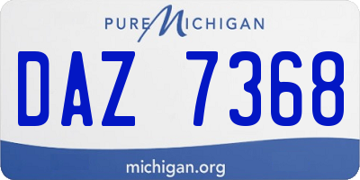 MI license plate DAZ7368