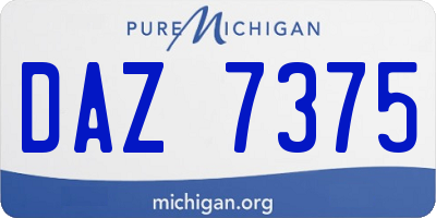 MI license plate DAZ7375