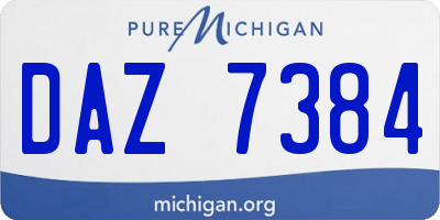 MI license plate DAZ7384