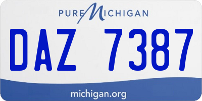 MI license plate DAZ7387