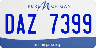 MI license plate DAZ7399