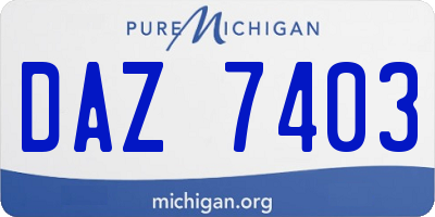 MI license plate DAZ7403
