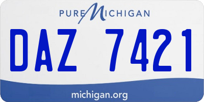MI license plate DAZ7421