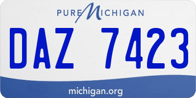 MI license plate DAZ7423