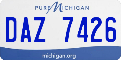 MI license plate DAZ7426