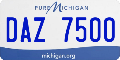 MI license plate DAZ7500