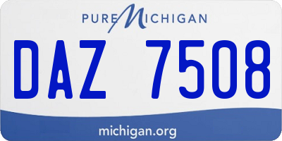 MI license plate DAZ7508