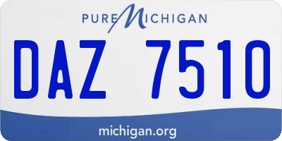 MI license plate DAZ7510