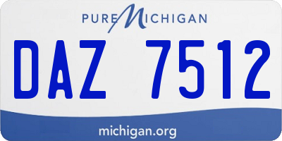 MI license plate DAZ7512