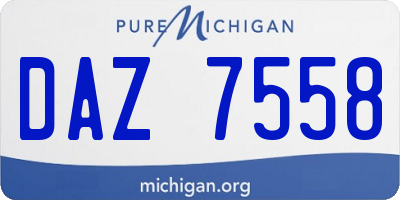 MI license plate DAZ7558