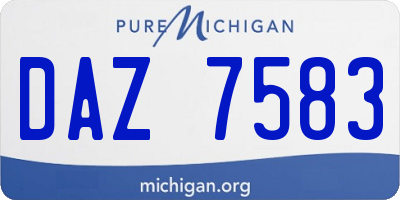MI license plate DAZ7583