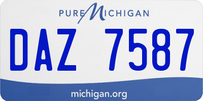 MI license plate DAZ7587