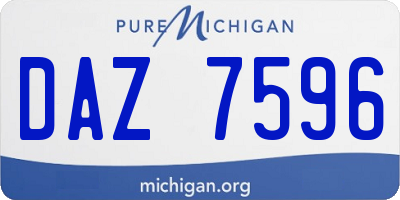 MI license plate DAZ7596