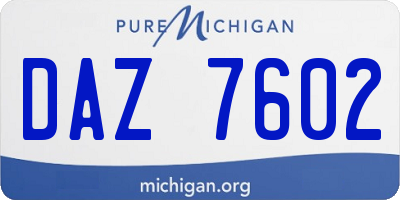 MI license plate DAZ7602