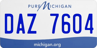 MI license plate DAZ7604