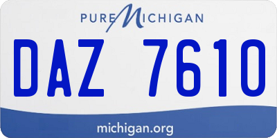 MI license plate DAZ7610