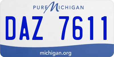 MI license plate DAZ7611