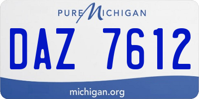 MI license plate DAZ7612