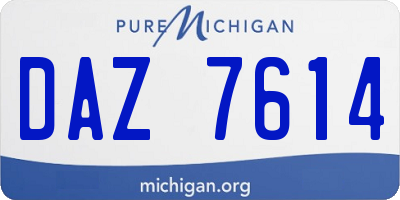 MI license plate DAZ7614