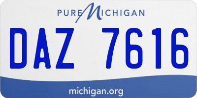 MI license plate DAZ7616