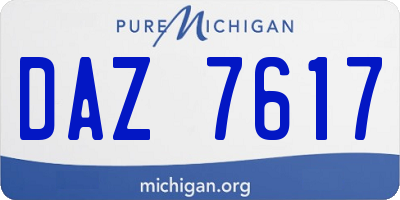 MI license plate DAZ7617